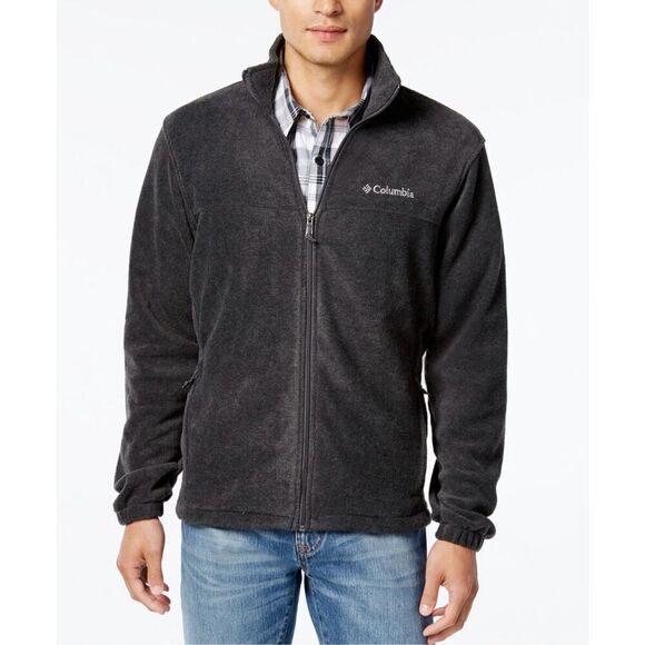 Mens Columbia Steens Black Mountain Fleece Front Zip Jacket - Sz XL - Picture 1 of 2